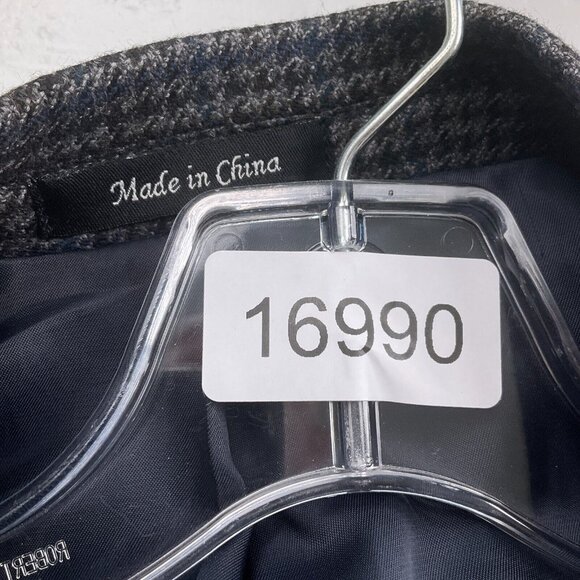 Chaps Blazer‎ Men 46R Blue Gray Houndstooth Lambswool Classic Career Jacket - Picture 13 of 13